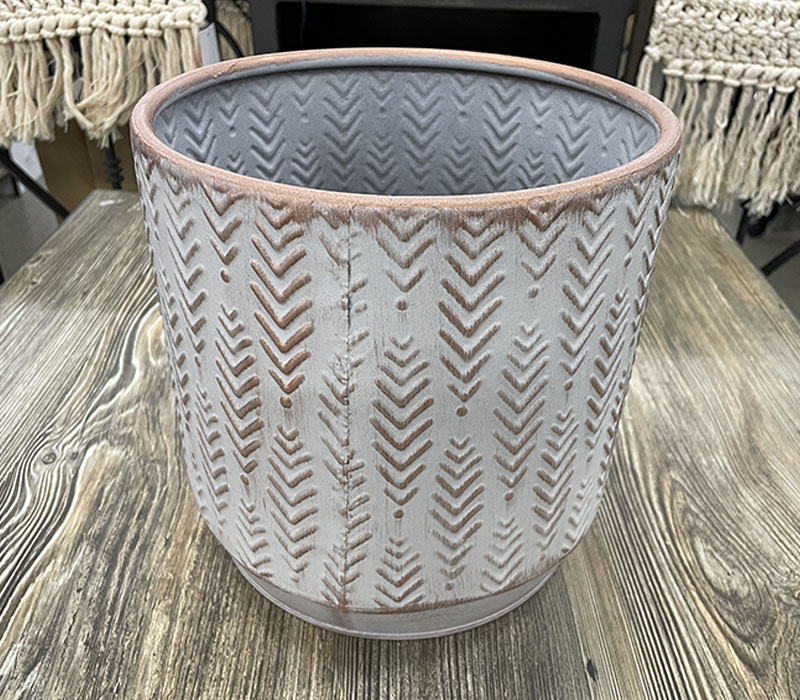 Metal Planter with Gold Accents