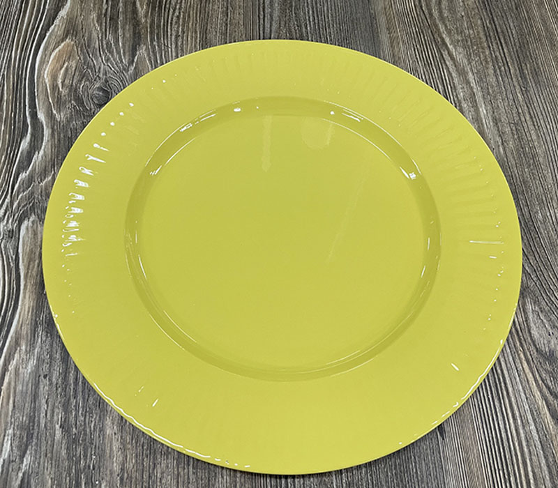 Round Metal Plate - Yellow