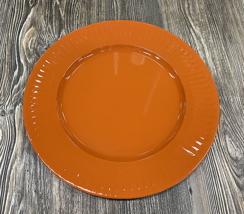 Round Metal Plate - Orange
