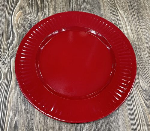 Round Metal Plate - Red