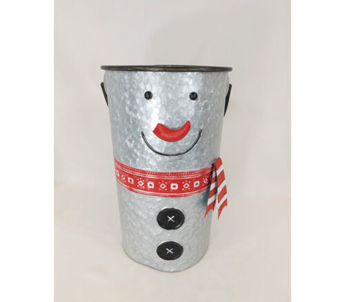 Metal Snowman Container - Large