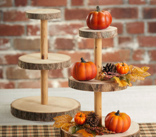 3 tier wood tray stand