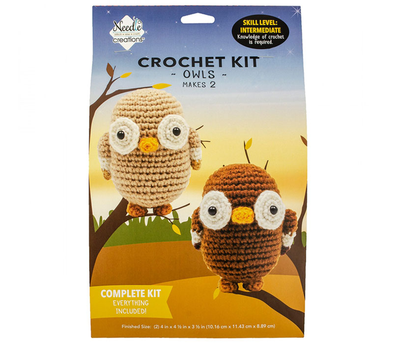 Owls Amigurumi Crochet Kit - makes 2 owls