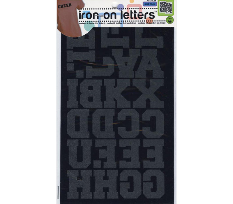 Dritz Iron On Letters Athletic 1-1/2-inch Black
