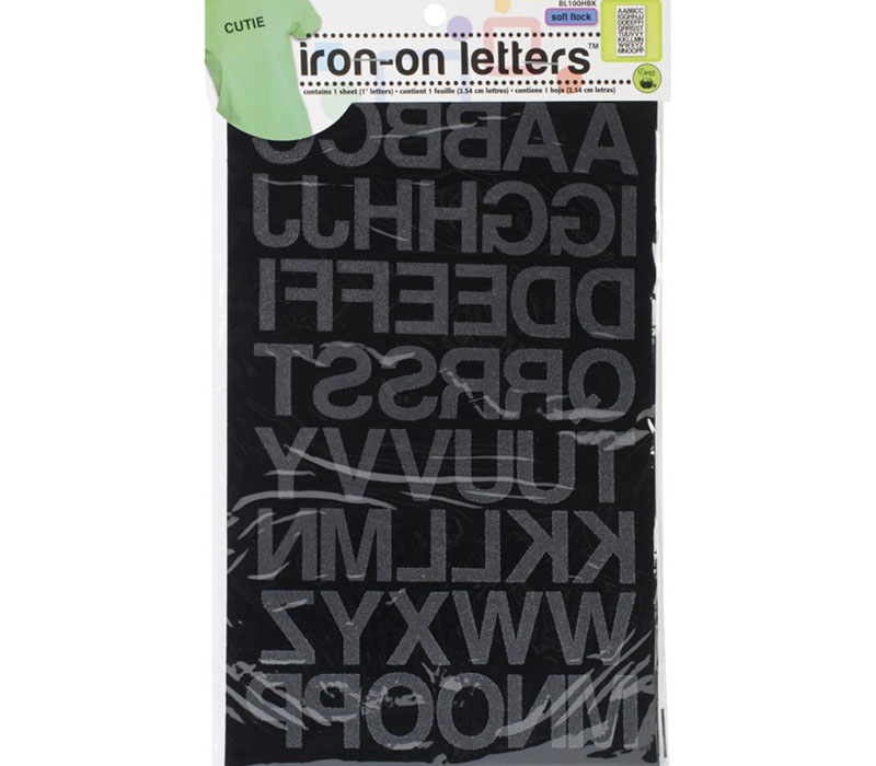 Dritz Iron On Letters Block 1-inch Black