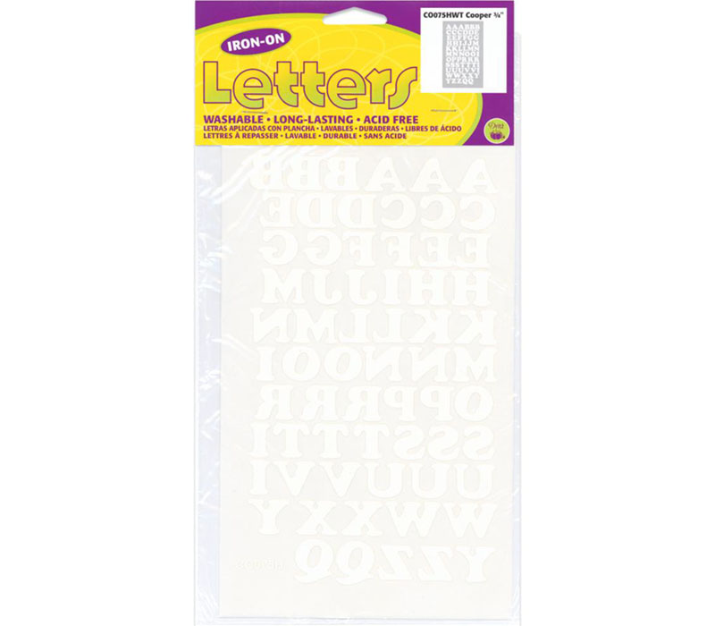 Dritz Iron On Letters Cooper 3/4-inch White
