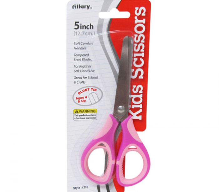 Premium Kids 5-inch Blunt Scissors #215 Assorted colors - color shipped chosen at random.