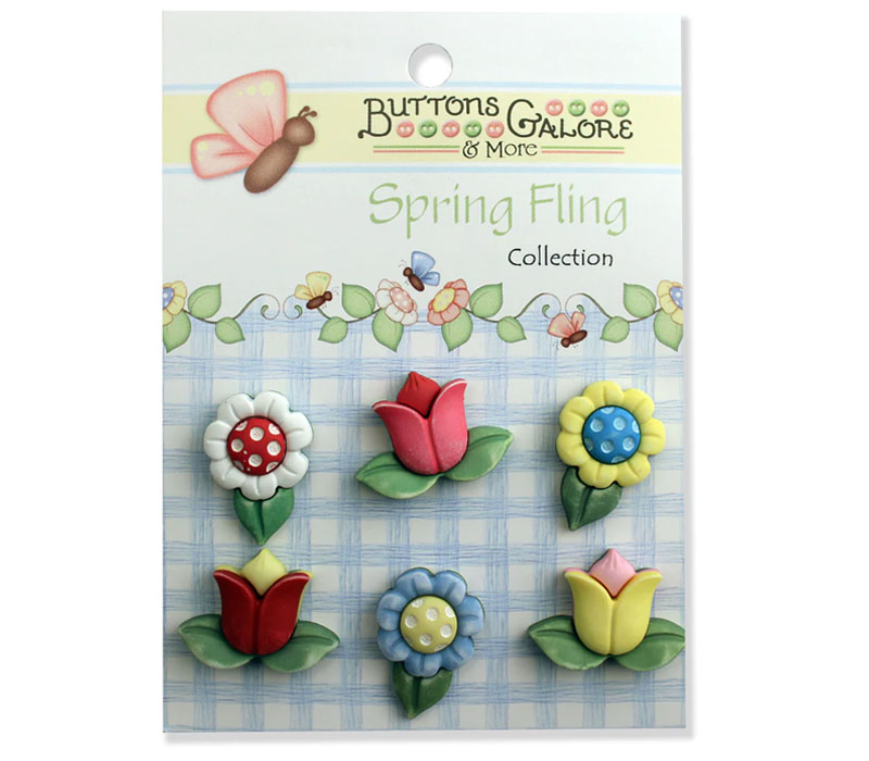 Novelty Buttons Spring Flowers #SF104