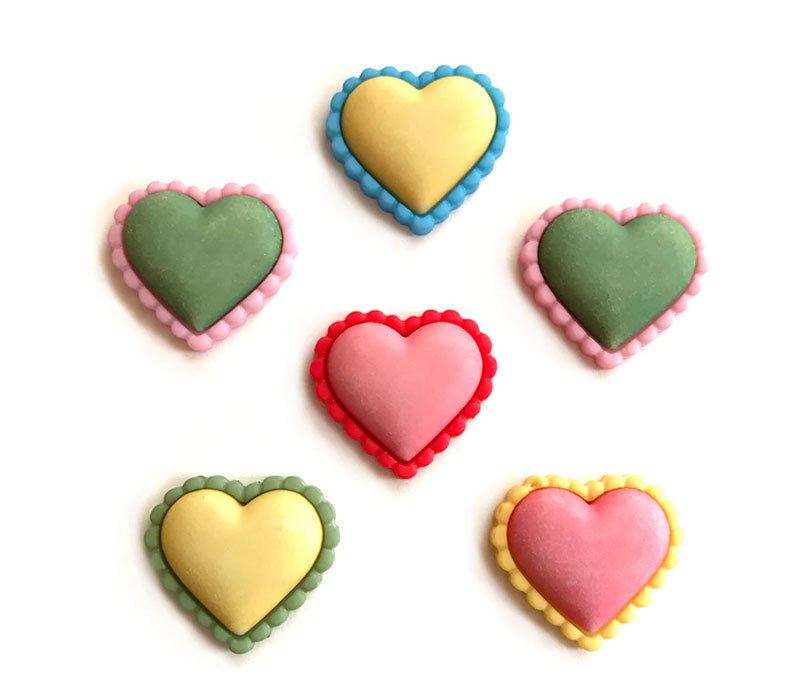 Novelty Buttons Spring Hearts #SF111