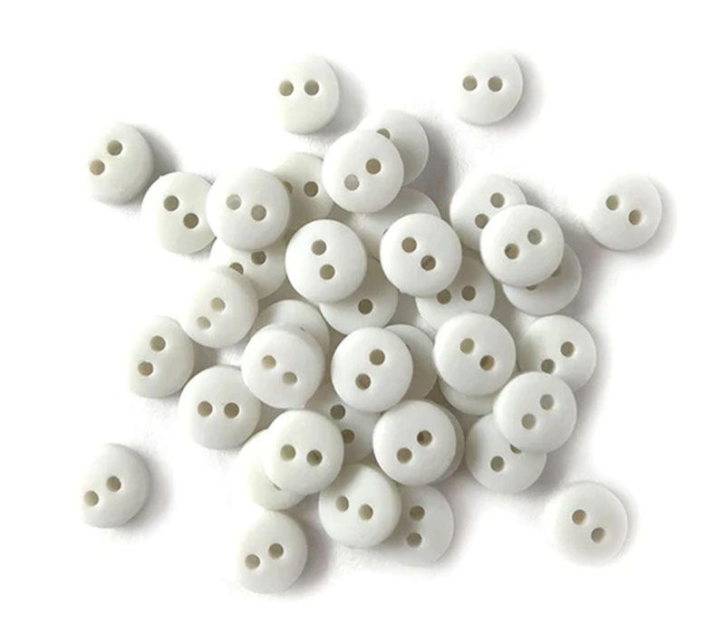 Tiny Buttons White Round #TB1556