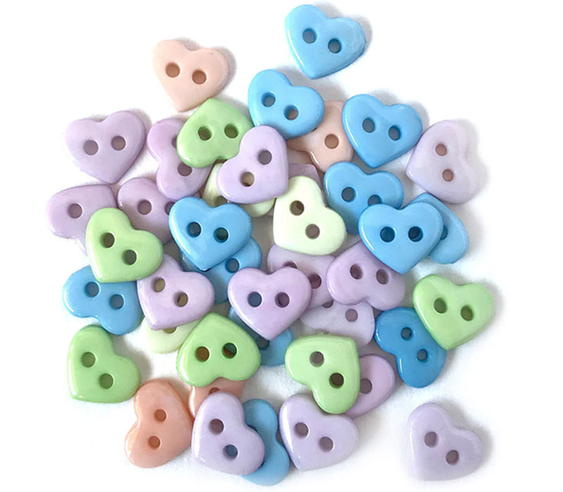 Tiny Buttons Pastel Hearts #TB1828