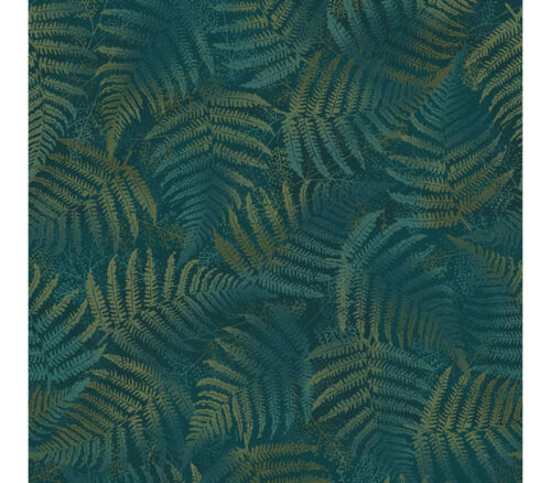 Forest Chatter Ferns on Teal
