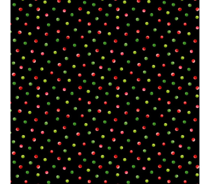 Watermelon Party Watermelon Red and Green Dots on Black
