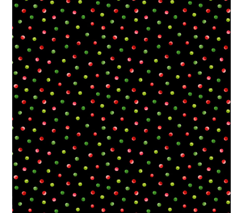 Watermelon Party Watermelon Red and Green Dots on Black