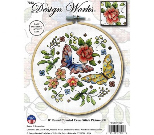 Butterfly 8-inch Hoop Cross Stitch Kit #7043