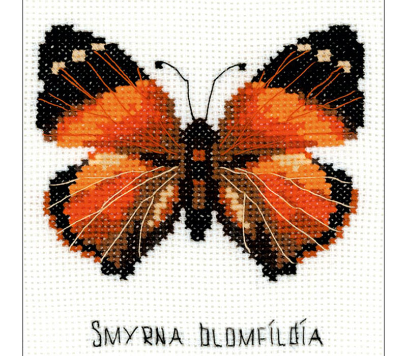 Nymphalidae Butterfly 5-inch by 5-inch Counted Cross Stitch Kit #RHB094