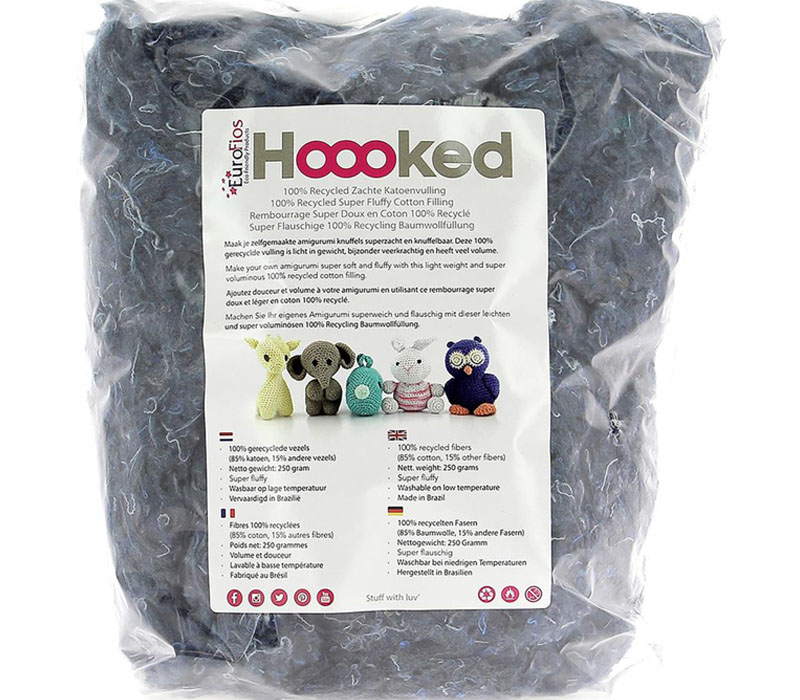 Hooked Recycled Fluffy Cotton Filling Storm #FLO08 16