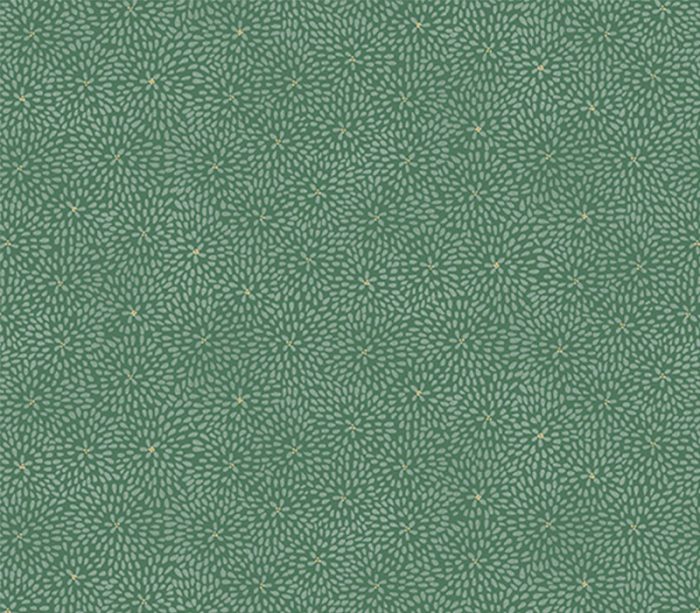 Kasumi Texture in Green with Gold Metallic Highlights