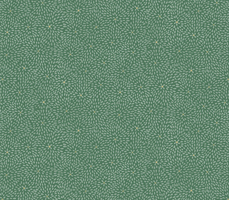 Kasumi Texture in Green with Gold Metallic Highlights