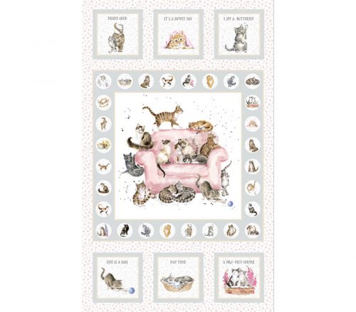 Whiskers & Paws Cat Fabric Panel