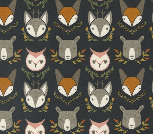 Woodland Wonder Animal Heads on Midnight